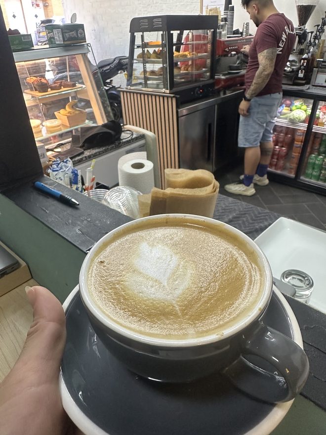 A window table in the cafe seating area